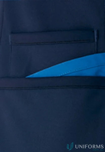 Navy blue pocket on City Active Healthcare Top with blue fabric peek for workwear uniforms