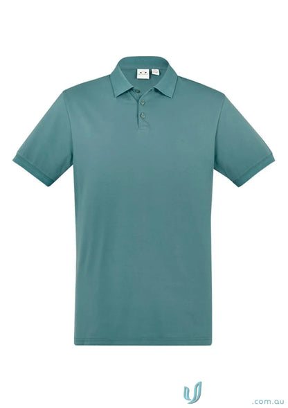 Teal City Polo short sleeve polo shirt with three-button placket p105ms