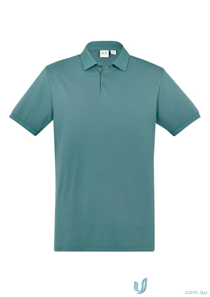 Teal City Polo short sleeve polo shirt with three-button placket p105ms