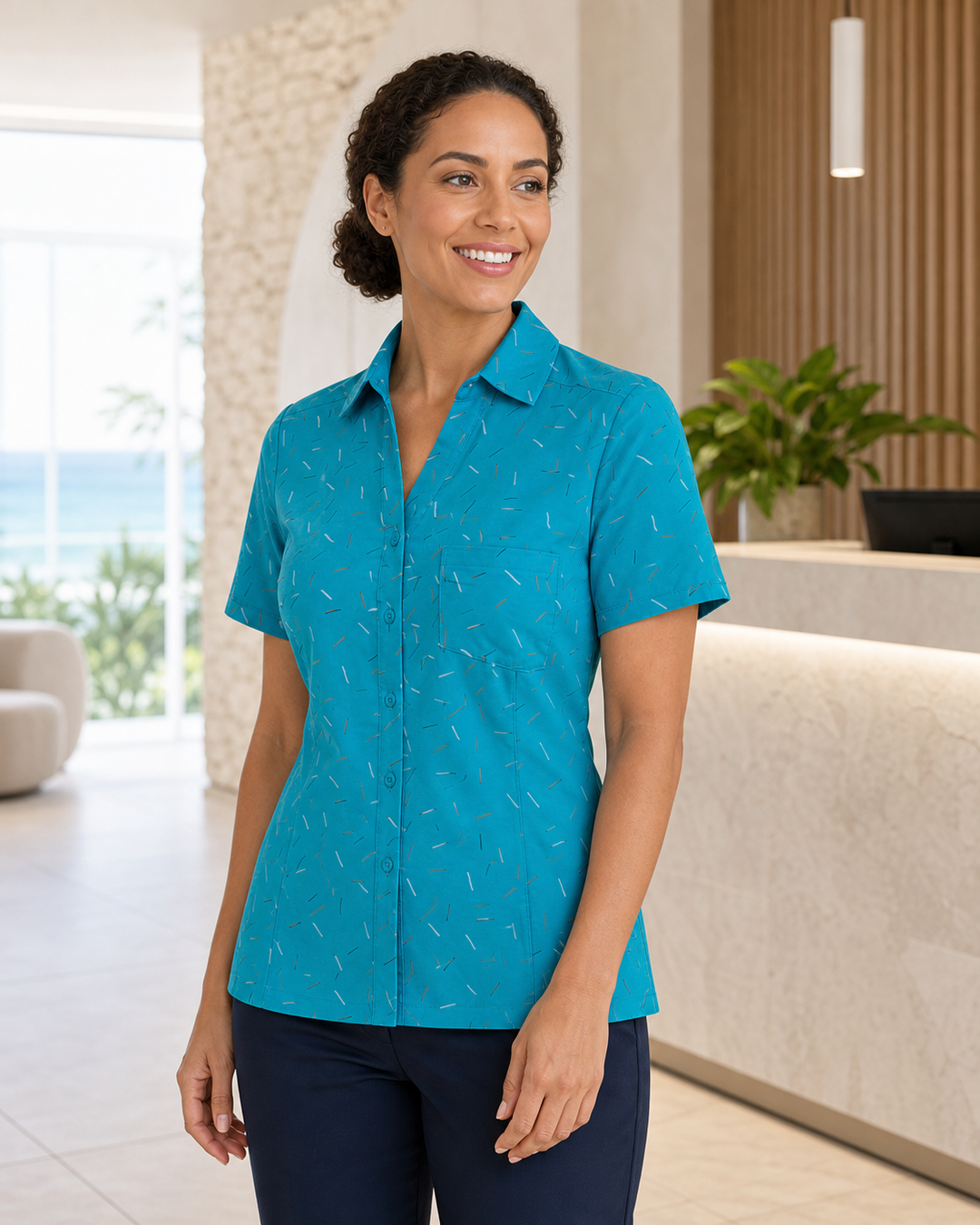 City Stretch Drift Print Tunic
