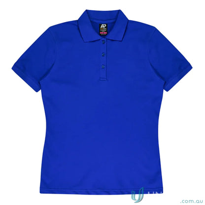 Royal blue Claremont Lady Polo with knitted collar, perfect for uniforms and workwear