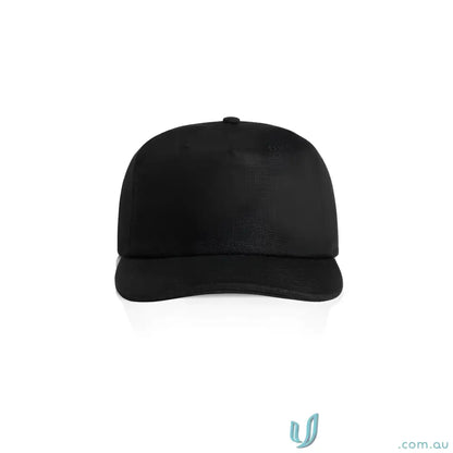Black cotton twill Class Linen Cap with adjustable fastener and tonal under-peak lining