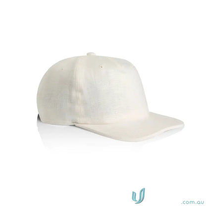 Plain off-white Class Linen Cap with adjustable fastener and tonal under-peak lining