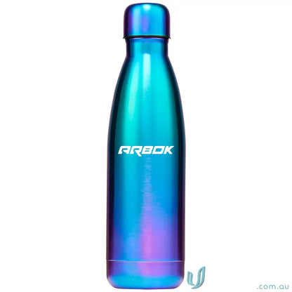 Iridescent blue stainless steel water bottle from Classic 500ml double-walled stainless steel series