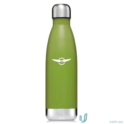 Green metal water bottle from Classic 500ml Stainless Steel Vacuum Insulated Drinks Bottle, double-walled stainless steel for hot and cold
