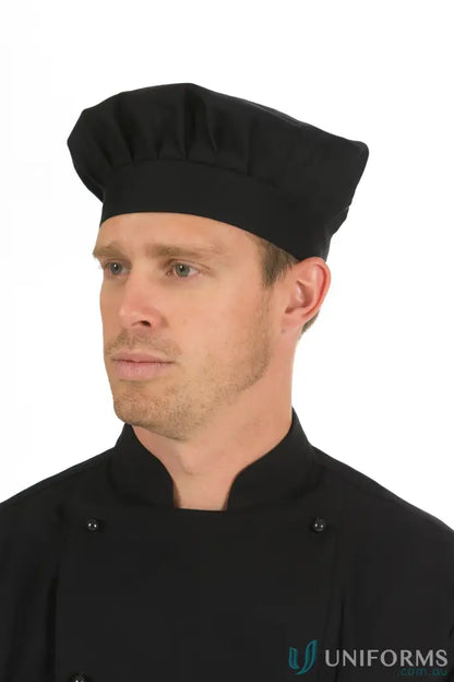 Black beret pastry hat with rear adjustable hook for neat hair and classic style