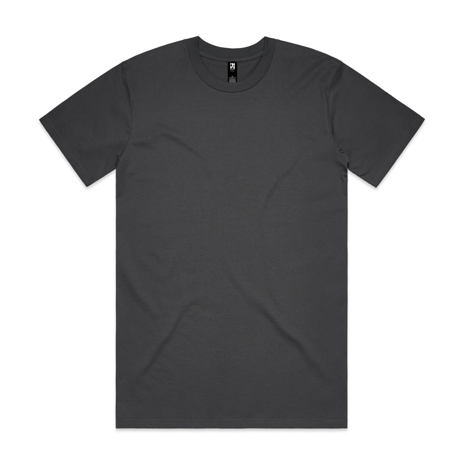 Planett classic tee in charcoal gray with white shoulder logo