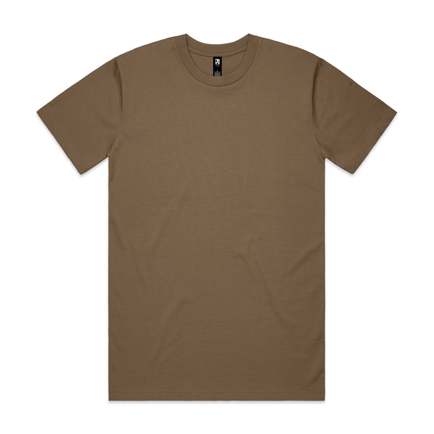 Planett classic tee: olive green cotton short-sleeve crew neck t-shirt
