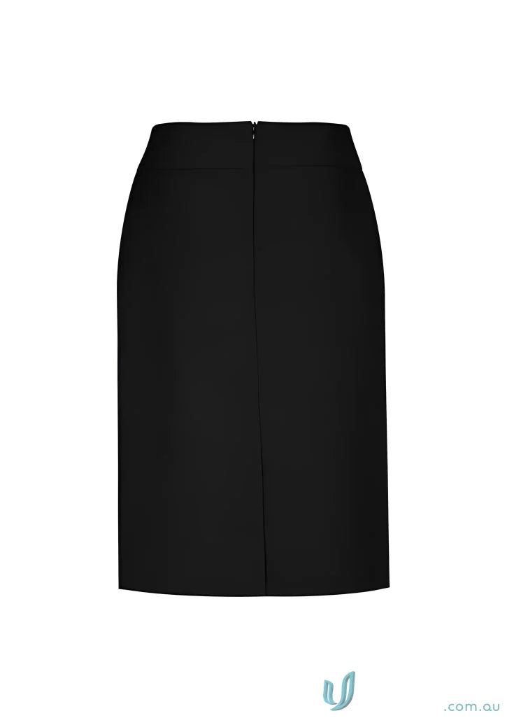 Black pencil skirt from Biz Collection Ladies with knee length style and loose belt loops