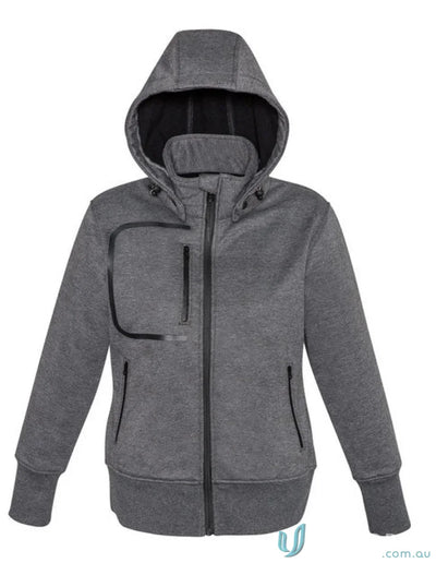 Gray hooded zip-up sweatshirt from Biz Collection Ladies Oslo Jacket for staying warm