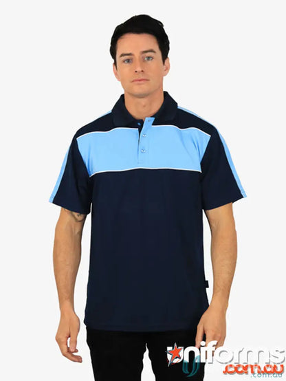 Two-tone Chesty Polo with chest panel, cooldry moisture management tech for comfort