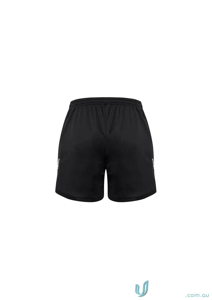 Clearance Circuit Kids Shorts with black athletic shorts, white accents, and silver reflective trims
