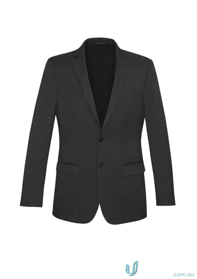 Black men’s slimline jacket made with clearance comfort wool stretch for a sleek look