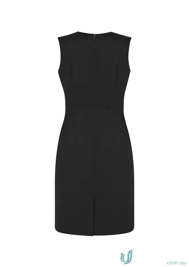 Cool stretch sleeveless black VNeck dress made from bamboo charcoal for stylish comfort