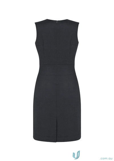 Cool stretch sleeveless VNeck dress in bamboo charcoal, perfect for summer vibes