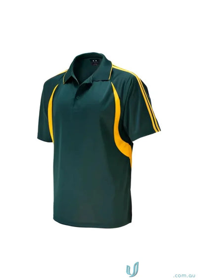 Green and gold mens flash polo from Biz Collection Mens collection mens flash