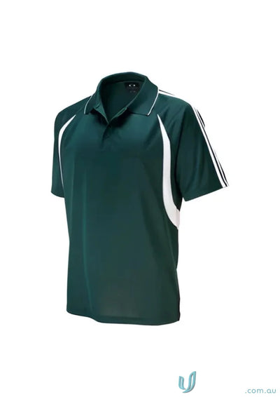 Mens flash polo from Biz Collection Mens collection, green with white accents