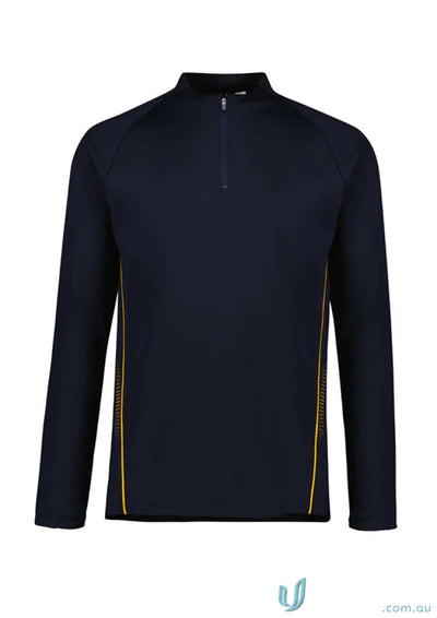 Kids balance collection navy long-sleeved athletic shirt with thumb loops for comfort