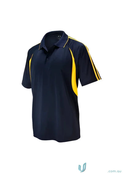 Kids flash polo shirt in navy and yellow from Biz Collection Kids clearance sale