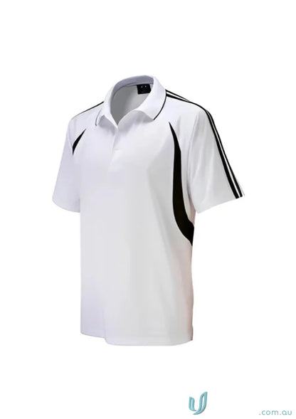 Kids flash polo white polo shirt with black accents from Biz Collection Kids collection