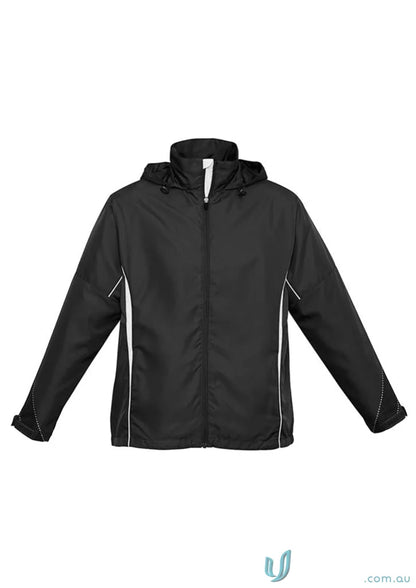 Kids Razor Jacket with black hood, white trim, diamond mesh lining, J408K Razor Jacket