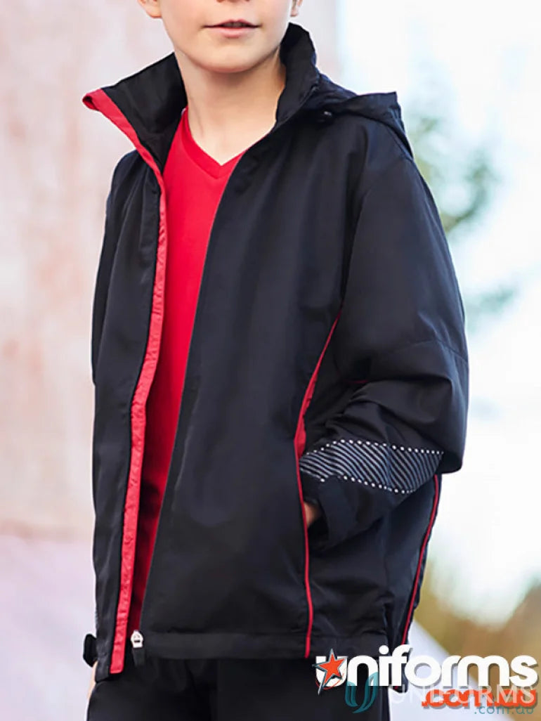 Black and red kids razor jacket with diamond mesh lining, j408k razor jacket style