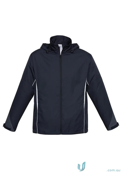 Kids Razor Jacket navy hoodie with white trim, diamond mesh lining, j408k Razor Jacket