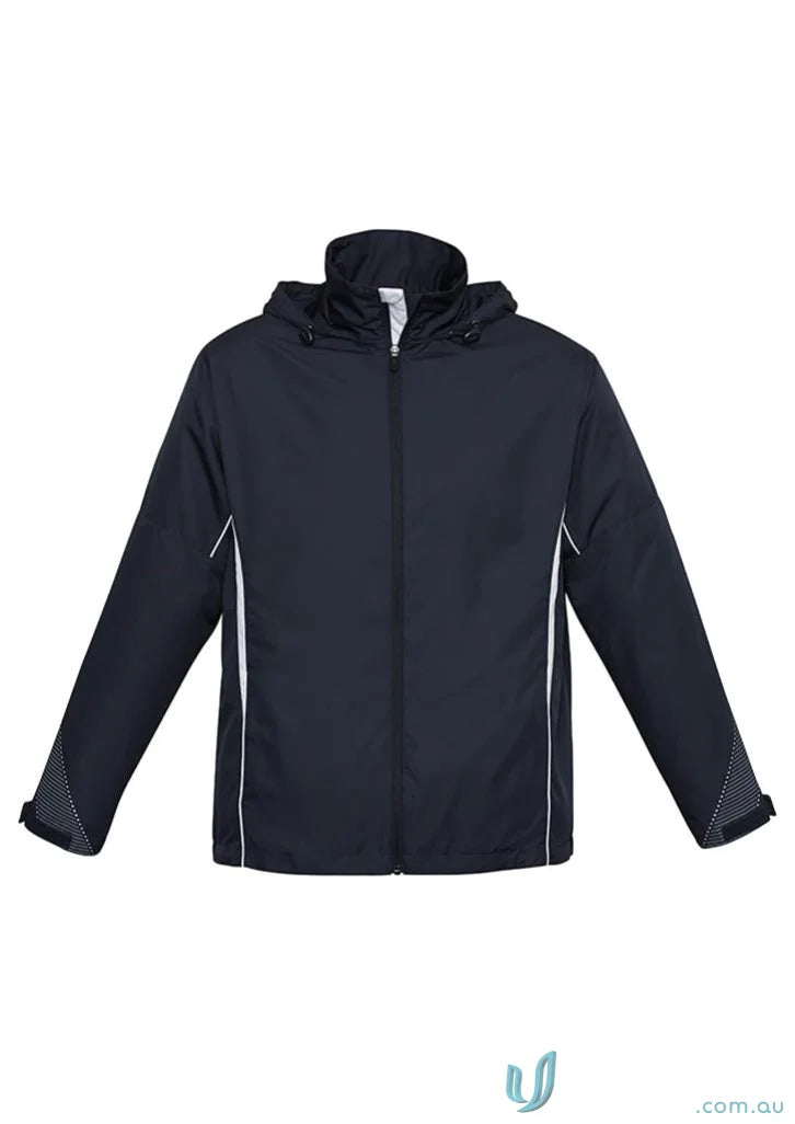 Kids Razor Jacket navy hoodie with white trim, diamond mesh lining, j408k Razor Jacket