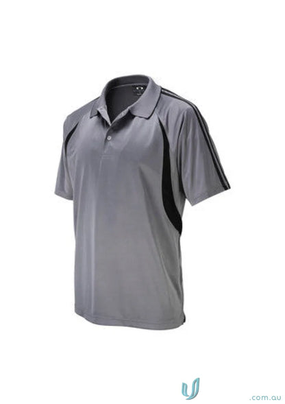 Gray polo shirt with black accents from the Collections Ladies Flash Polo biz collection ladies