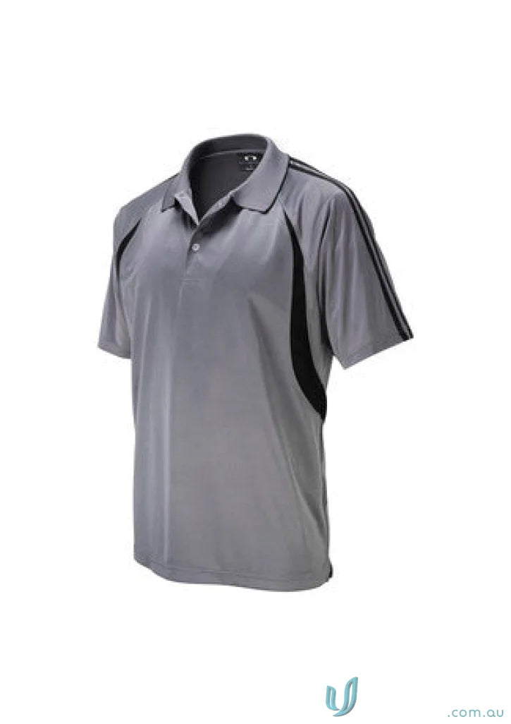 Gray polo shirt with black accents from the Collections Ladies Flash Polo biz collection ladies