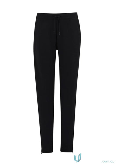 Womens Neo Pant with ankle zips and adjustable waistband, Black drawstring sweatpants