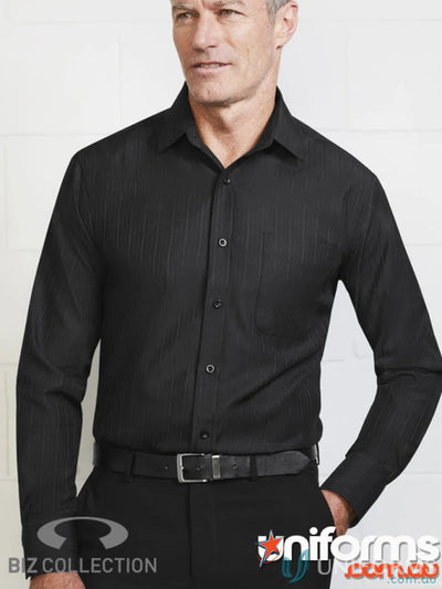 Black pinstripe dress shirt from s312ml Biz Collection Preston LS with modern narrow collar