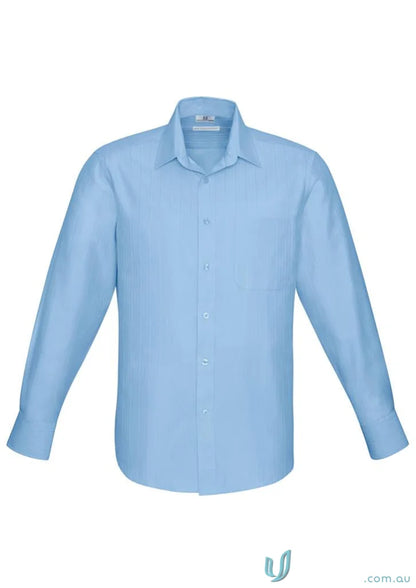 Light blue Preston LS Dress Shirt with modern narrow collar from s312ml Biz Collection