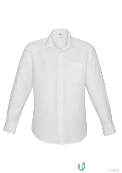 White long-sleeved dress shirt from the s312ml Biz Collection with modern narrow collar