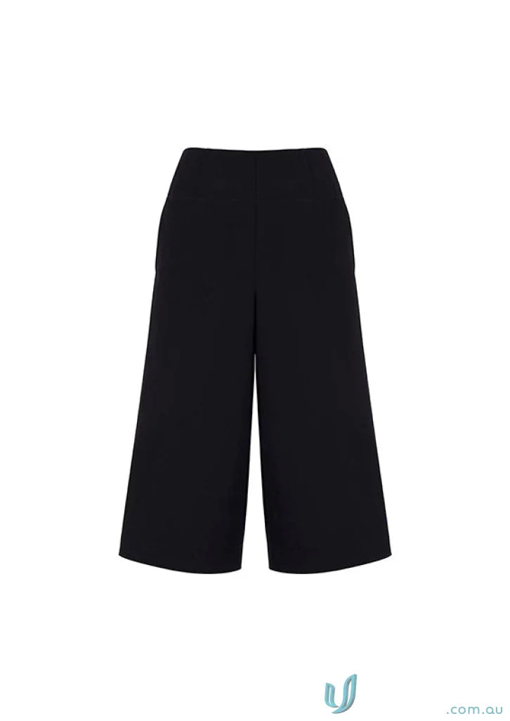 Black wide-leg culottes from Siena Mid Length Culottes, perfect for workwear or uniforms
