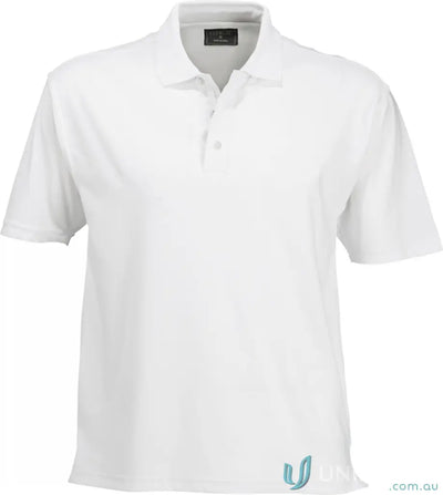 White solar-lite polo shirt made from responsible corn fibre with advanced features