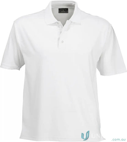 White solar-lite polo shirt made from responsible corn fibre with advanced features