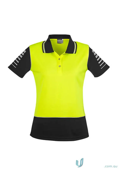 High-visibility Syzmik Womens Zone Safety Polo with 3m reflective piping and filament microfiber