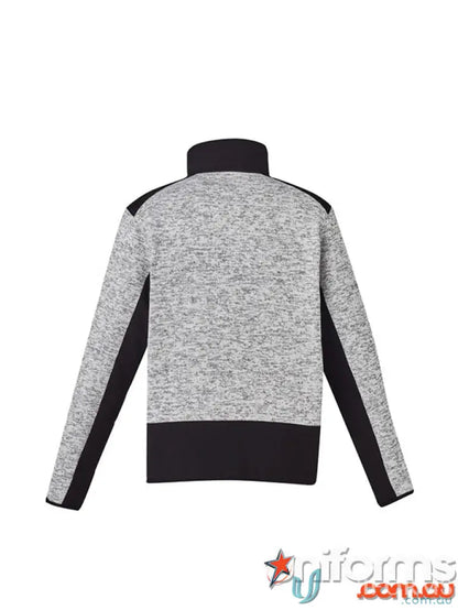 Gray and black streetworx reinforced zip pullover ZT380 in marle knitted fleece style