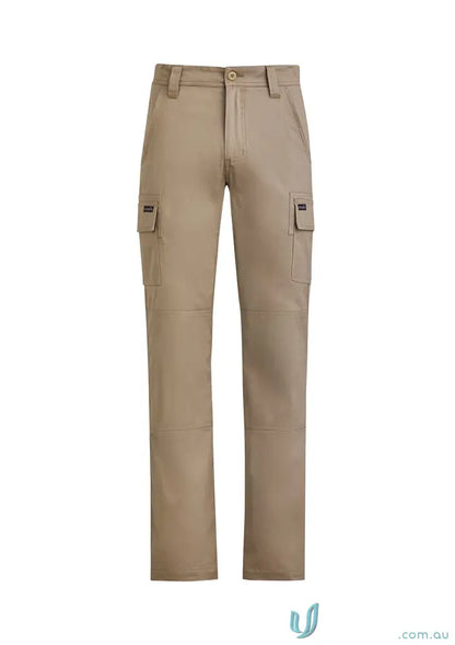 Syzmik men’s lightweight khaki cargo pants in stylish drill cargo design