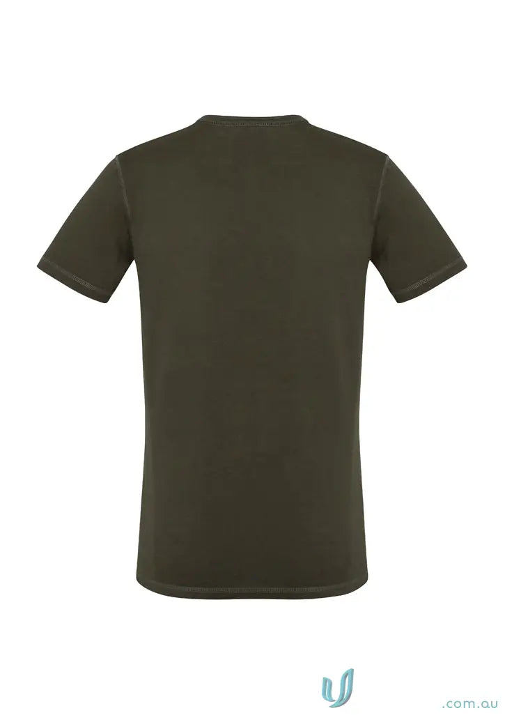 Olive green vintage tee from t811m Biz Collection made of single jersey fabric