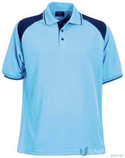 Light blue Club Cool Dry Polo with navy accents, perfect for work uniforms or uniforms