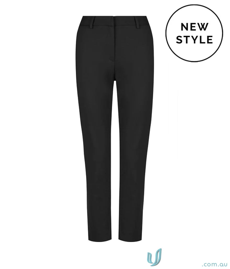 Black Coco 7/8th slim tailored pants with angled pockets and structured fit