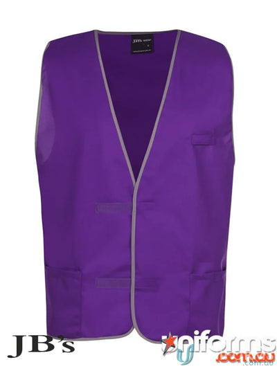 Purple work vest with gray trim from Coloured Tricot Vest, extra large size, perfect for uniforms