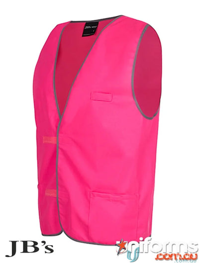 Pink safety vest with reflective trim from Coloured Tricot Vest, extra large size, perfect for uniforms
