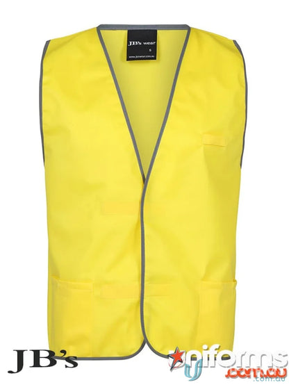 Yellow safety vest with gray trim from Coloured Tricot Vest, extra large sizing options available