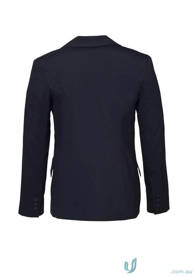 Dark blue blazer from Comfort Wool Longline Ladies Jacket with embroidery access zip