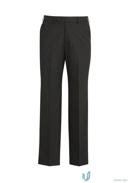 Comfort Wool Mens flat front dress pants with internal security pocket and wool stretch flat style
