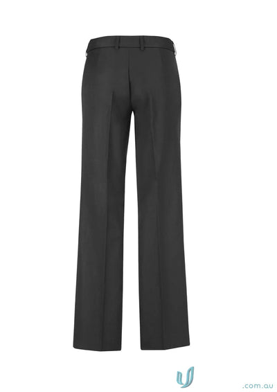 Black wide-leg trousers from Comfort Wool MidRise Adjustable Waist Pant for women
