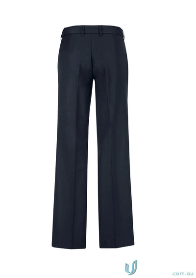 Dark wide-legged femininity in Comfort Wool MidRise Adjustable Waist Pant for women